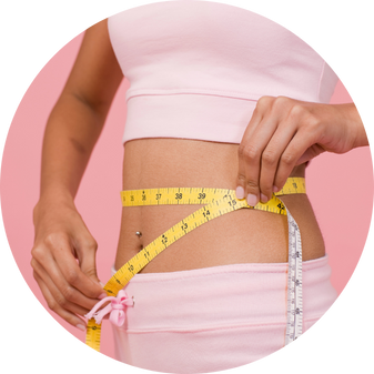 a woman measuring her waist with Men-Women’s Health in Costa Mesa, CA