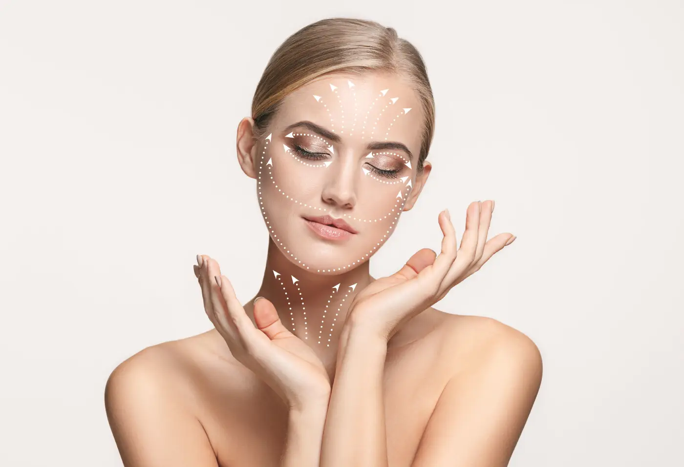 a woman with arrows on her face